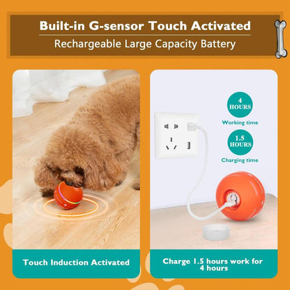 Interactive Bouncing Dog Ball Toy, with Rolling Modes, and Remote Control, for Small/Medium/Large Dogs, USB Rechargeable