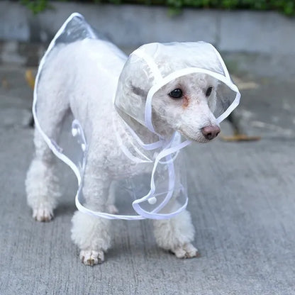 Waterproof Dog Raincoat with Hood Transparent Pet Dog Puppy Rain Coat Cloak Costumes Clothes for Dogs Pet Supplies Puppy Clothes