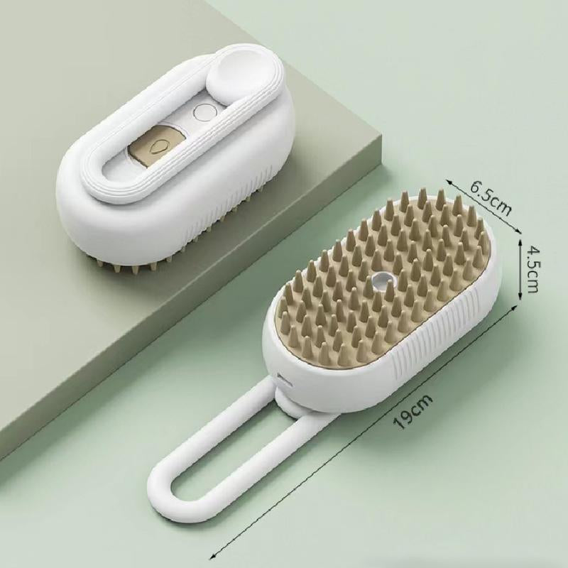 Pet, 4-In-1 Cat Steam Brush for Shedding with Cleanser, Dog and Cat Massage Grooming Brush with Easy Release Button, Pet Hair Cleaning Misting Comb for Kittens and Puppies, Anti-Static Pet Bath Brush Dog Vacuum