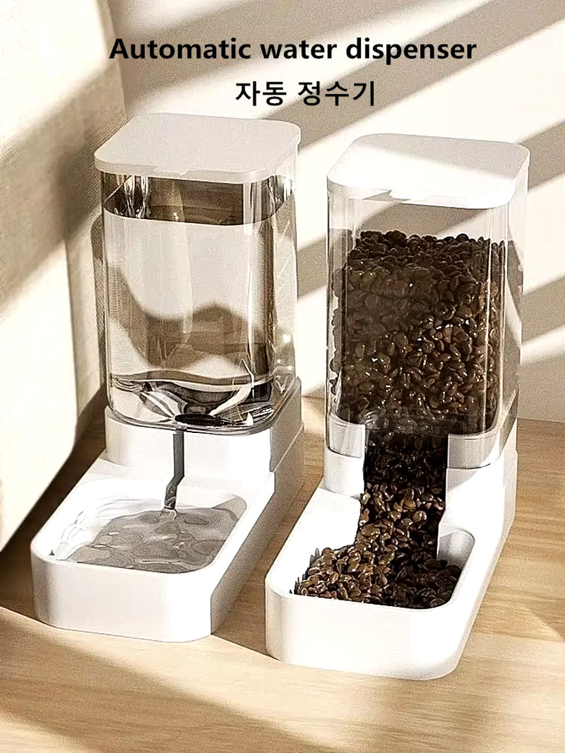 Pet Feed Dispenser Cat Dog Bowl Automatic Feeder Pet Accessories Dog Feeder Automatic Feeding Water Bowl Transparent Pet Storage