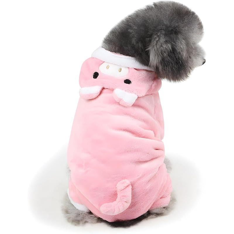 Dog 2019 Pig Costume Small and Medium Pet New Year Hoodie Cat Halloween Chriasmtas Party Warm Coat(M)