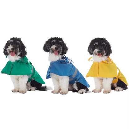 Dog Raincoat Reflective Waterproof Pet Clothes for Small Big Dogs Hoodie Rain Poncho Outdoor Pet Rainwear Bulldog Rain Coat