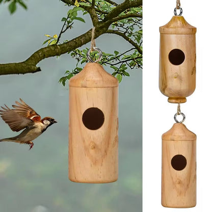 Wooden Hummingbird House – Hanging Wild Bird Feeder & Nesting Box for Garden & Yard Decor