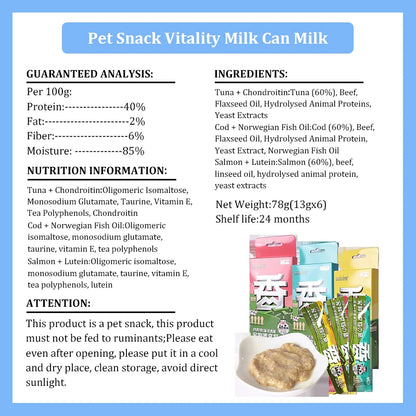 Pet Snacks Catsauce Raw Bone Meat Nutrition Tuna Beef Cat Wet Food Packs Milkshake Cat Snacks Cat Strips Pet Food Hair Beauty