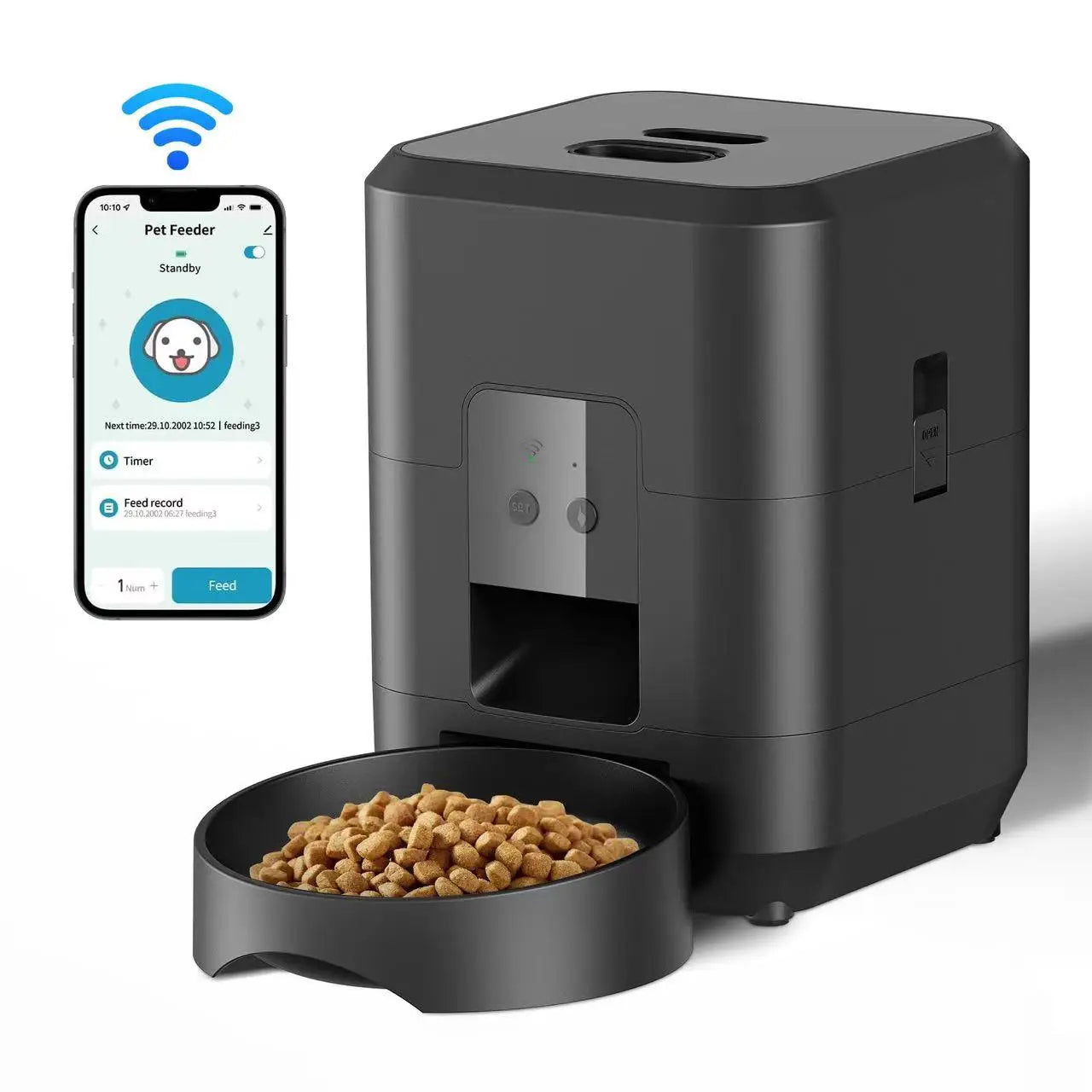 Automatic Cat Feeder Wifi Smart Food Pet Dispenser 2L Wifi Timed Quantitative Automatic Cat Food Dispenser Cat Dog Bowl