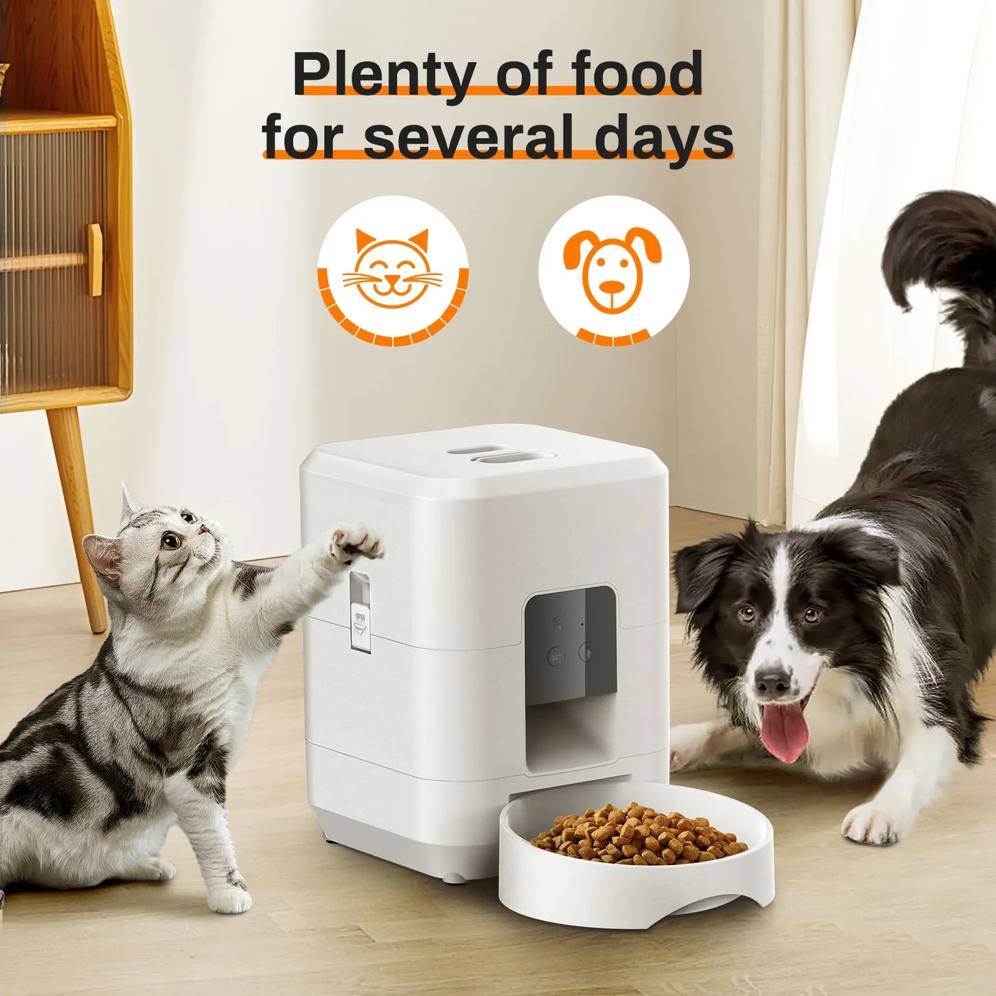 Automatic Cat Feeder Wifi Smart Food Pet Dispenser 2L Wifi Timed Quantitative Automatic Cat Food Dispenser Cat Dog Bowl