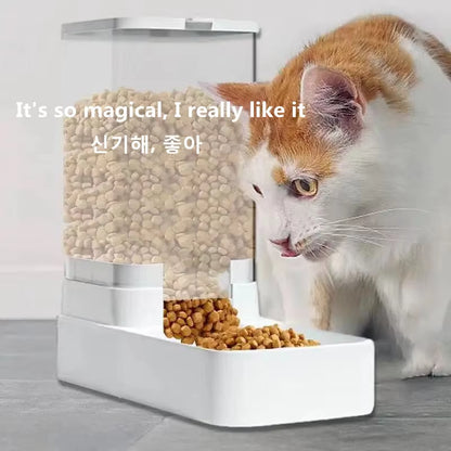 Pet Feed Dispenser Cat Dog Bowl Automatic Feeder Pet Accessories Dog Feeder Automatic Feeding Water Bowl Transparent Pet Storage