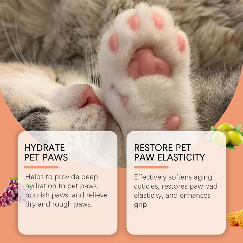 Special Pet Paw Balm. Anti-Cracking Paw Balm for Dogs' Feet and Claws. Nourishing and Cleaning Paw Cream for Cats' Pads.