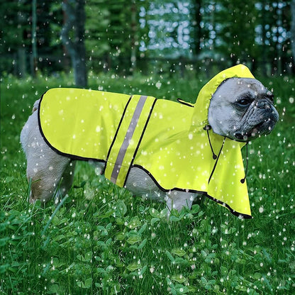 Waterproof Dog Rain Coat - Adjustable Hooded Dog Rain Jacket Raincoat, Reflective Lightweight Dog Slicker Poncho Raincoats (Neon Green, Medium)