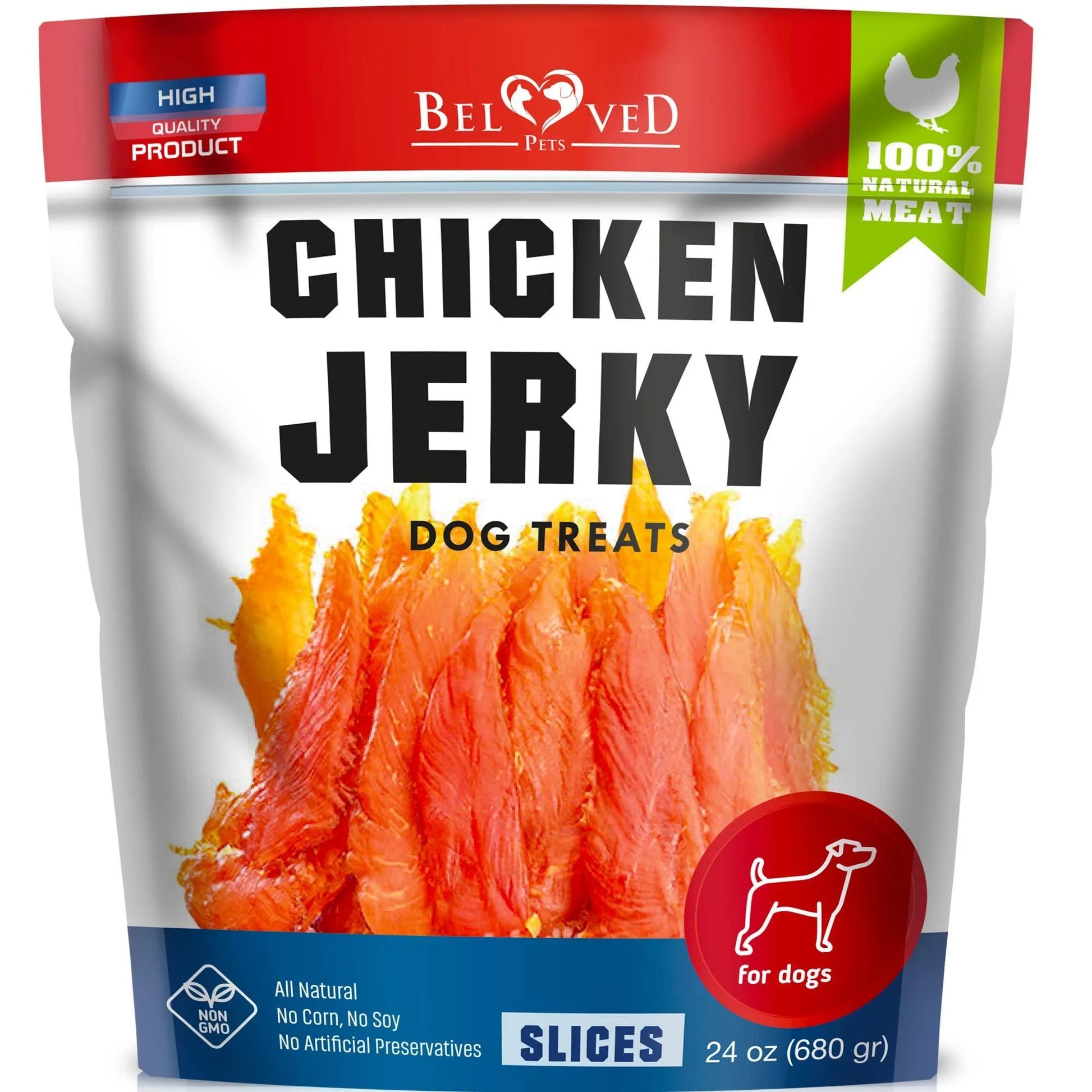 Chicken Jerky Dog Treats 1.5 Lb Human Grade Pet Snacks Grain Free Organic Meat