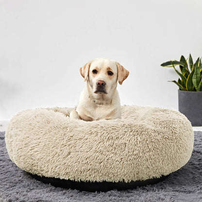 Washable Dog round Bed Large, Donut Dog Bed Large Dog, Comfy Dog Calming Cuddler Bed