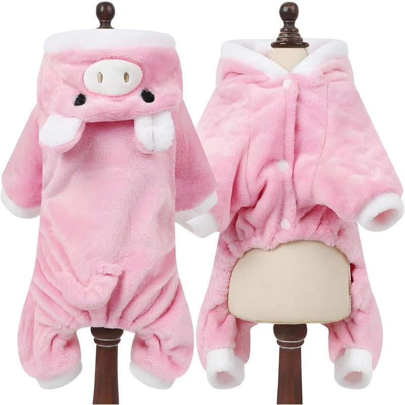 Dog 2019 Pig Costume Small and Medium Pet New Year Hoodie Cat Halloween Chriasmtas Party Warm Coat(M)