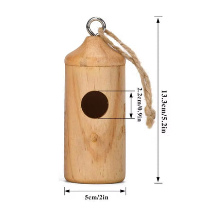 Wooden Hummingbird House – Hanging Wild Bird Feeder & Nesting Box for Garden & Yard Decor