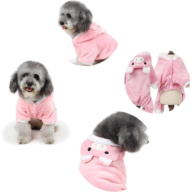 Dog 2019 Pig Costume Small and Medium Pet New Year Hoodie Cat Halloween Chriasmtas Party Warm Coat(M)