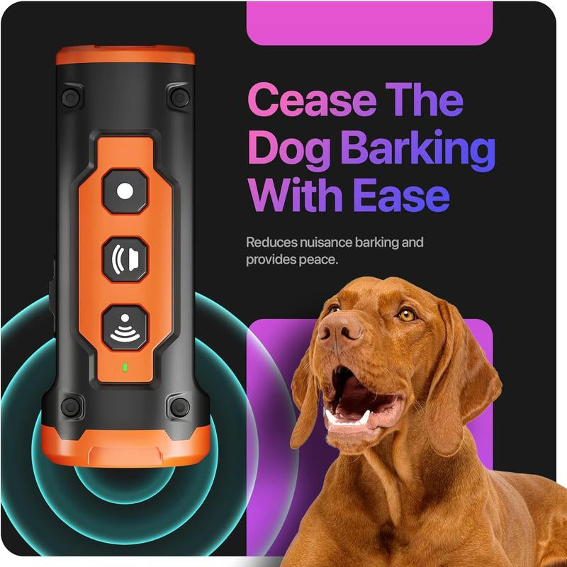 Dog Bark Deterrent Devices, anti Barking Device for Dogs - Barking Silencer Dog - Professional Dog Training Tool W/ 3X Sonic Emitters Ultra-Long Range