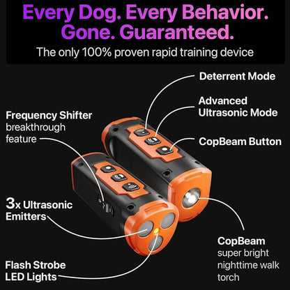 Dog Bark Deterrent Devices, anti Barking Device for Dogs - Barking Silencer Dog - Professional Dog Training Tool W/ 3X Sonic Emitters Ultra-Long Range