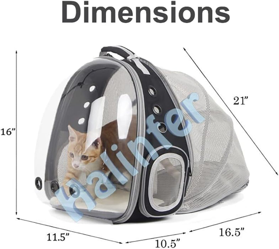 Cat Bubble Backpack with Fan, Fit up to 12 Lbs, Space Capsule Astronaut Clear Window Pet Travel Carrier Backpack for Cat and Small Puppy